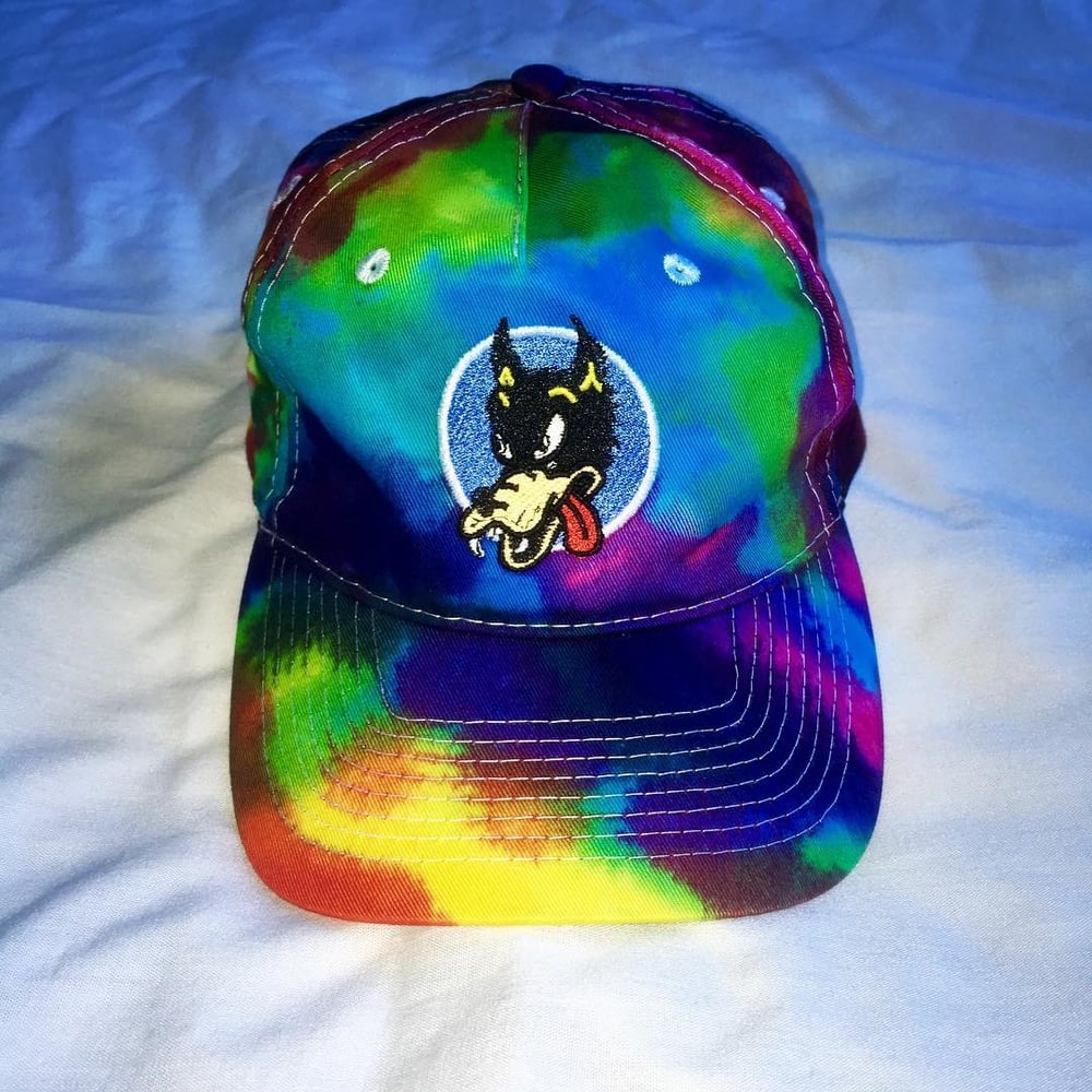 Image of Wolf Custom Embroidered Tie Dyed Hat!!!