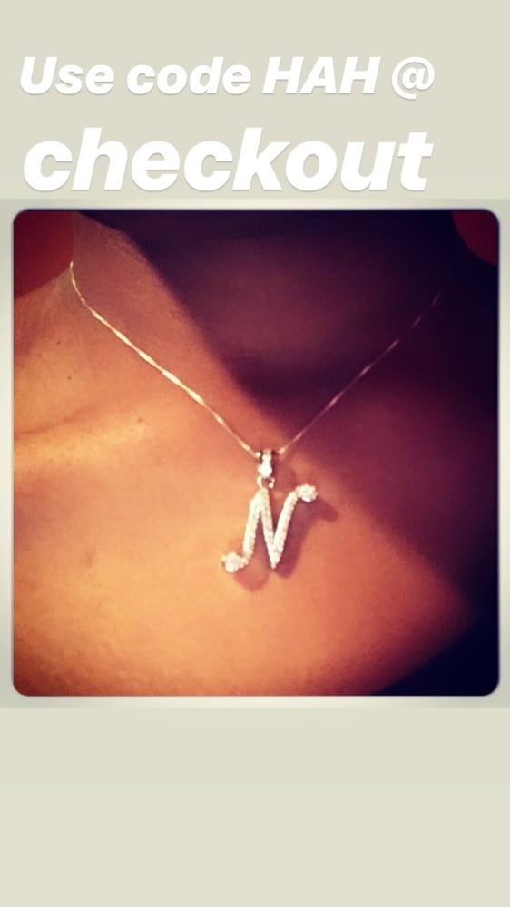 Image of Small Initial Necklace on thin Chain 