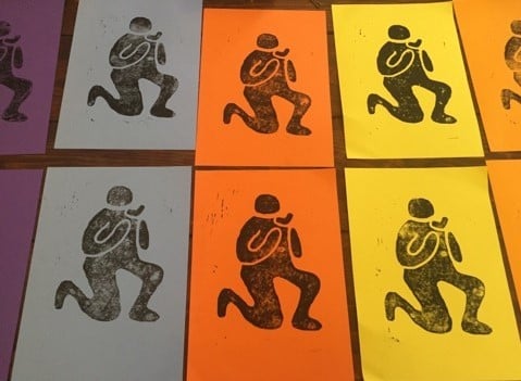 Image of A5 Linoprint "Offering" 