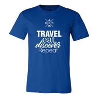 Image 1 of Travel Eat Discover Repeat logotype | T-shirt