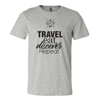 Image 2 of Travel Eat Discover Repeat logotype | T-shirt
