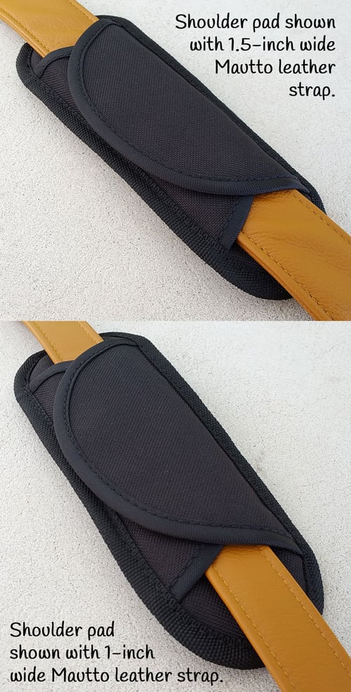 Image of Padded Shoulder Pad - Black - Hook & Loop Closure - For 1-2 inch Wide Straps
