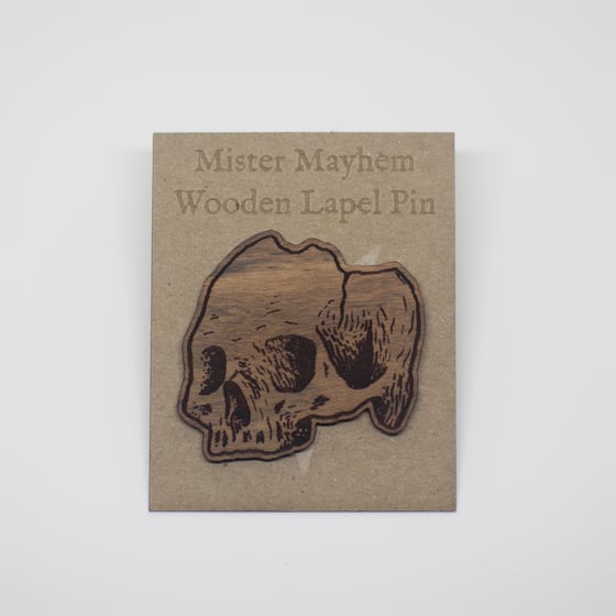 Image of Wooden Lapel Pin (Skull)