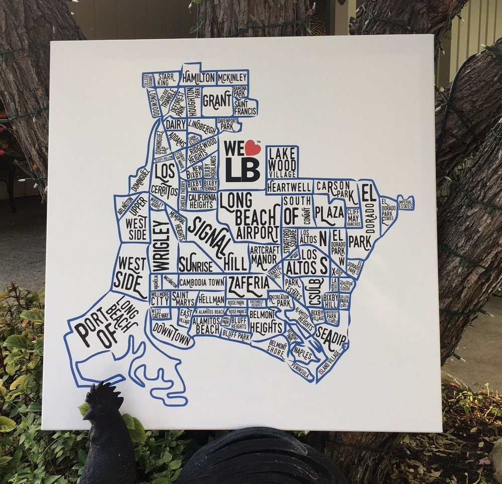 Image of Neighborhood Map on Canvas (Special Order)