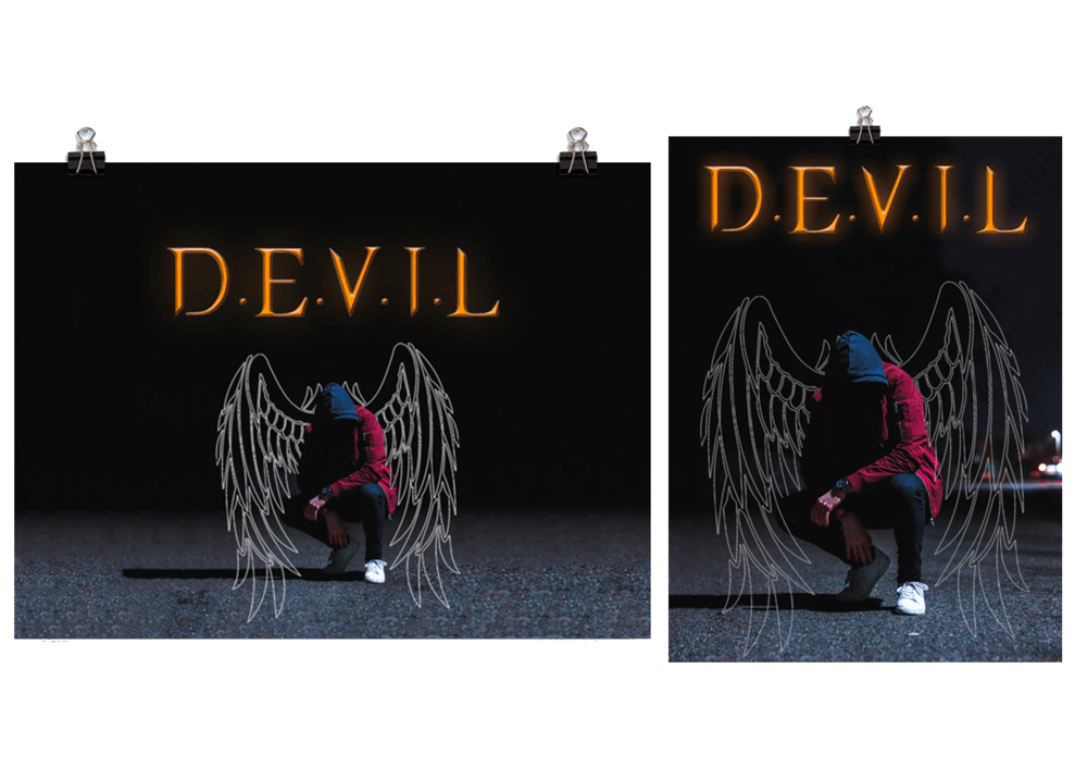 Image of matte plakat - D.E.V.I.L 12x16