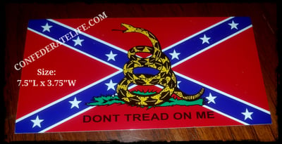 Image of Don't Tread On Me Rebel Gadsden Flag Sticker