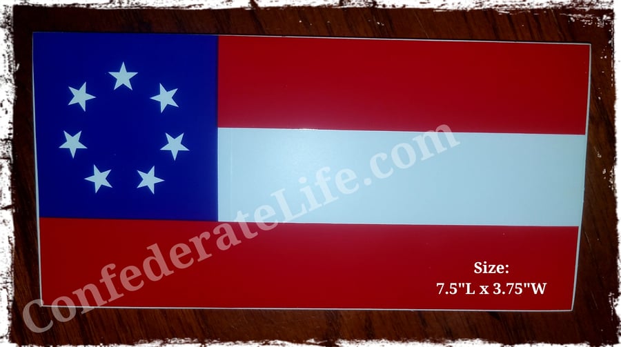 Image of 1st National, Confederate Flag Bumper Sticker.