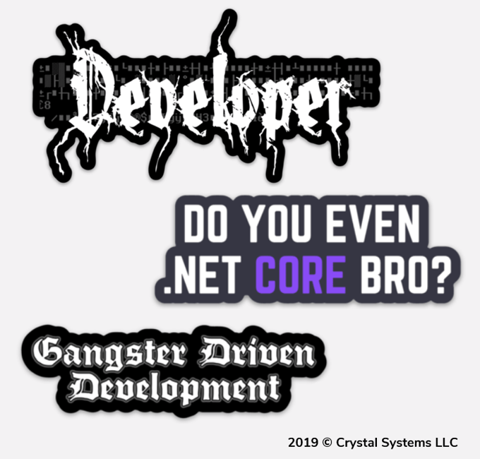 Image of [Cesar Codes] Hardcore .NET Core Developer Sticker Pack