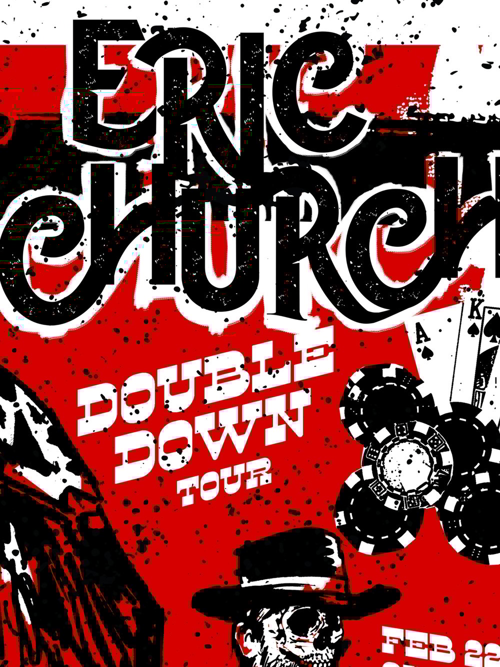 Eric Church, Cincinnati "Riverboat Gamblin' Skelly" 2019 Triptych (Set of 3)