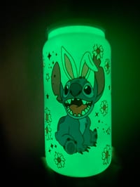 Image 3 of stitch glow in the dark stainless steel tumbler