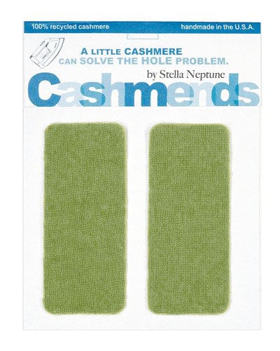 Image of Iron-On Cashmere Elbow Patches -Light Olive - Limited Edition!