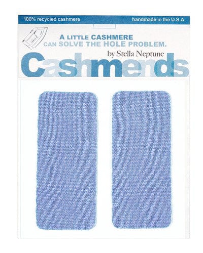 Image of    Iron-On Cashmere Elbow Patches - PERIWINKLE BLUE