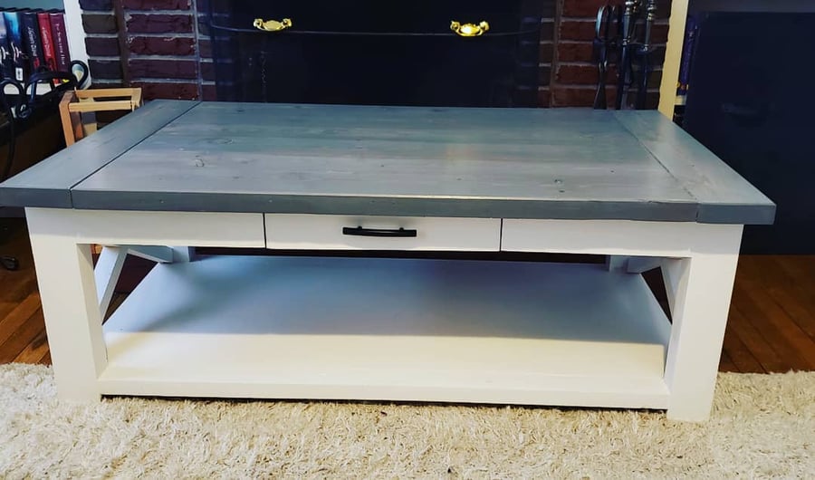Image of Farmhouse style Coffee Table With Drawer