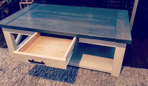 Image of Farmhouse style Coffee Table With Drawer