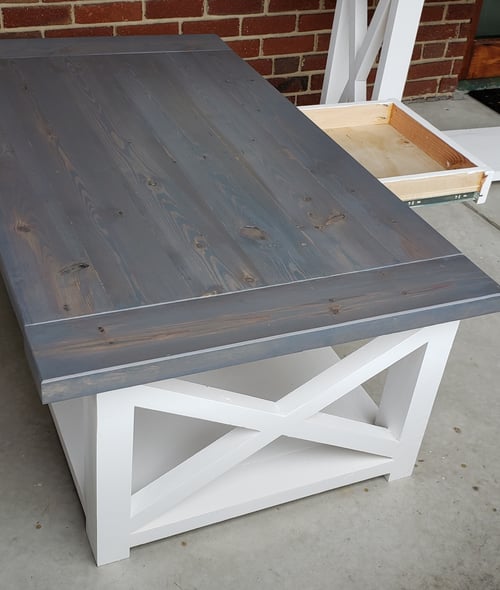 Image of Farmhouse style Coffee Table With Drawer