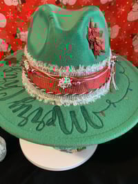 Image 3 of "Jesus the Reason for the Season" Hand-Burned Narrow Brim Christmas Hat