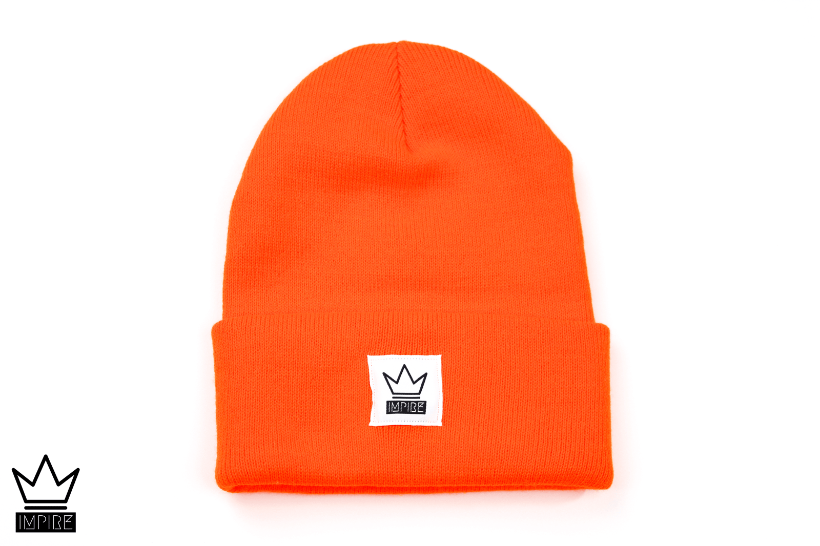 neon coral beanie