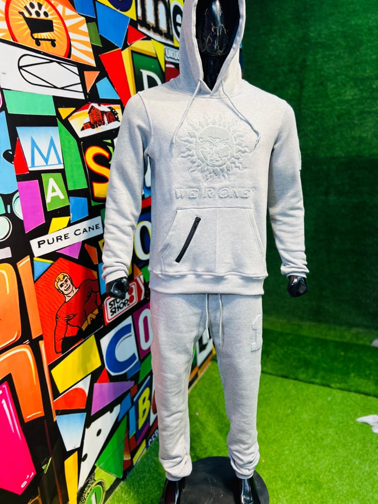Image of 92 CHENILLE HOODED SWEATSUIT - GREY