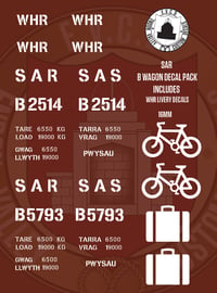 Image 2 of SAR B Wagon Decals (Includes WHR Livery)