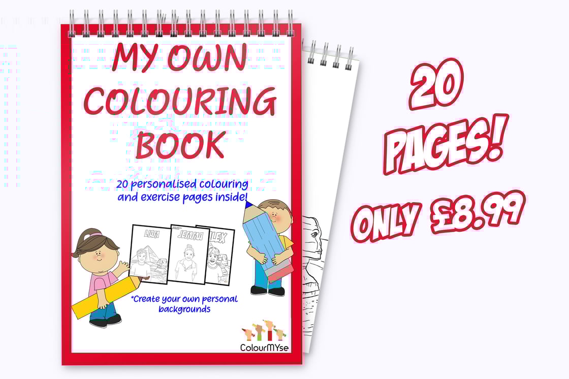 Image of 20 Page custom colouring and exercise book