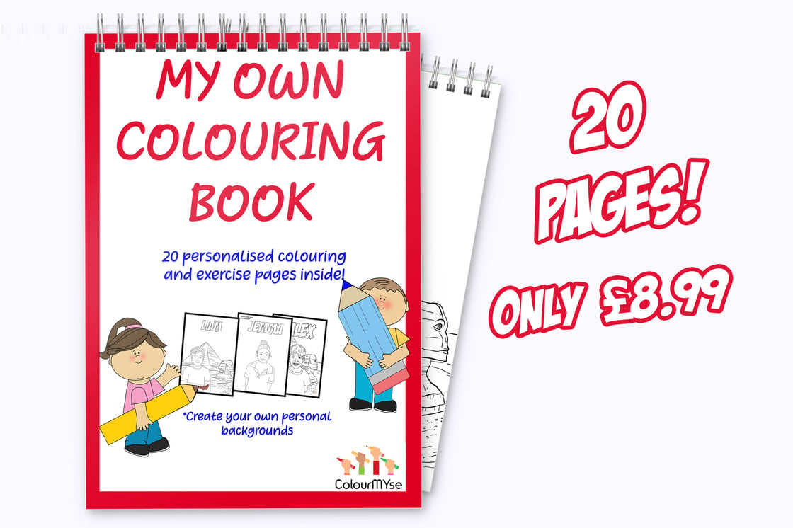 Image of 20 Page custom colouring and exercise book 