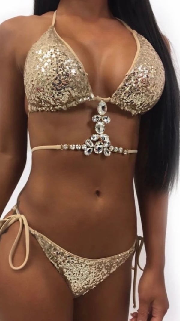 Image of Gold Sequin Bikini