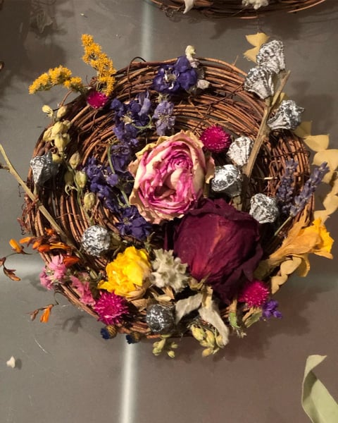 Image of Hand made dried floral wreath 