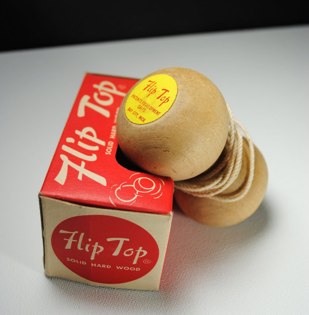 Image of FLIP TOP Unique Yo-Yo Top 1950s in Box Bay City MICHIGAN