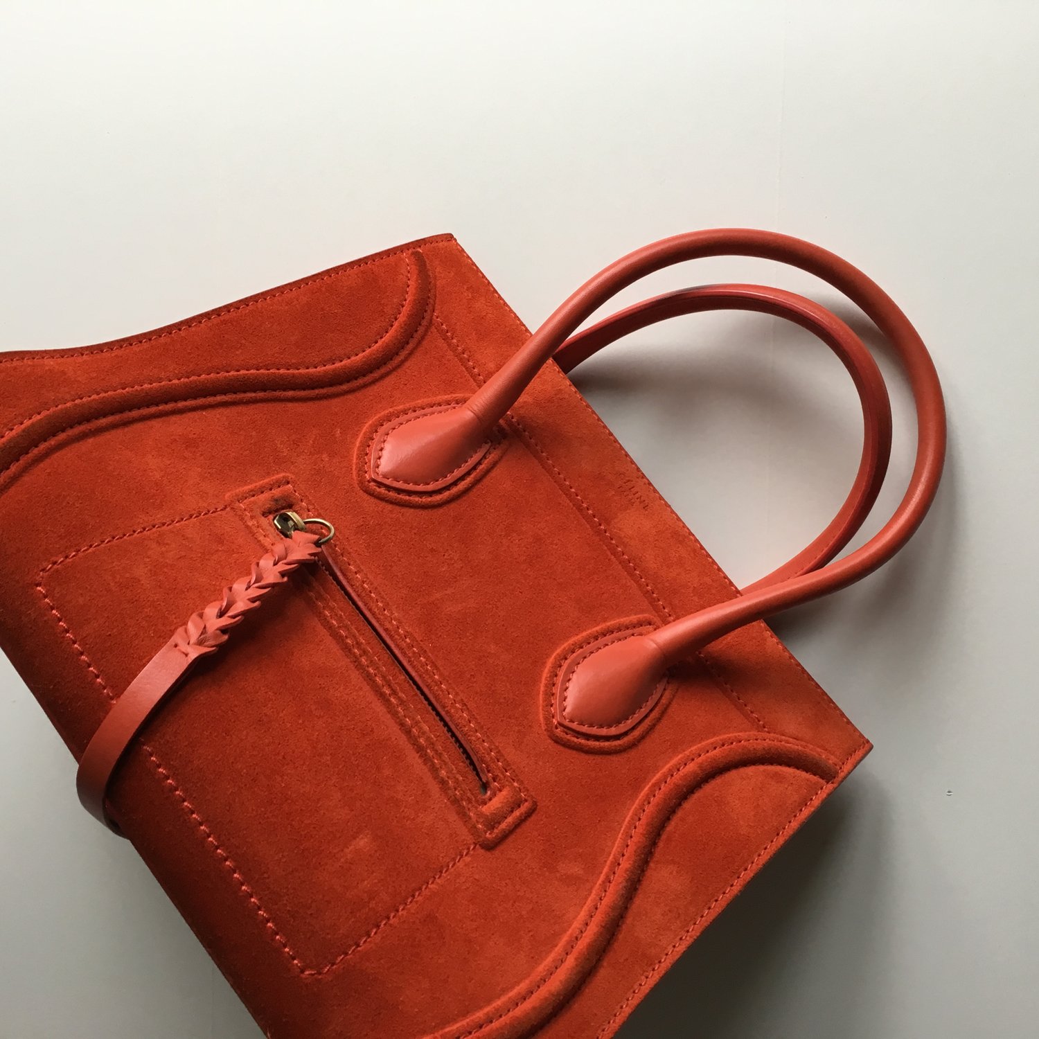 Image of CELINE ORANGE SUEDE PHANTOM BAG 