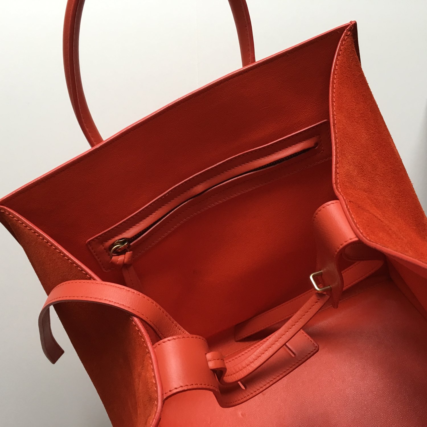 Image of CELINE ORANGE SUEDE PHANTOM BAG 