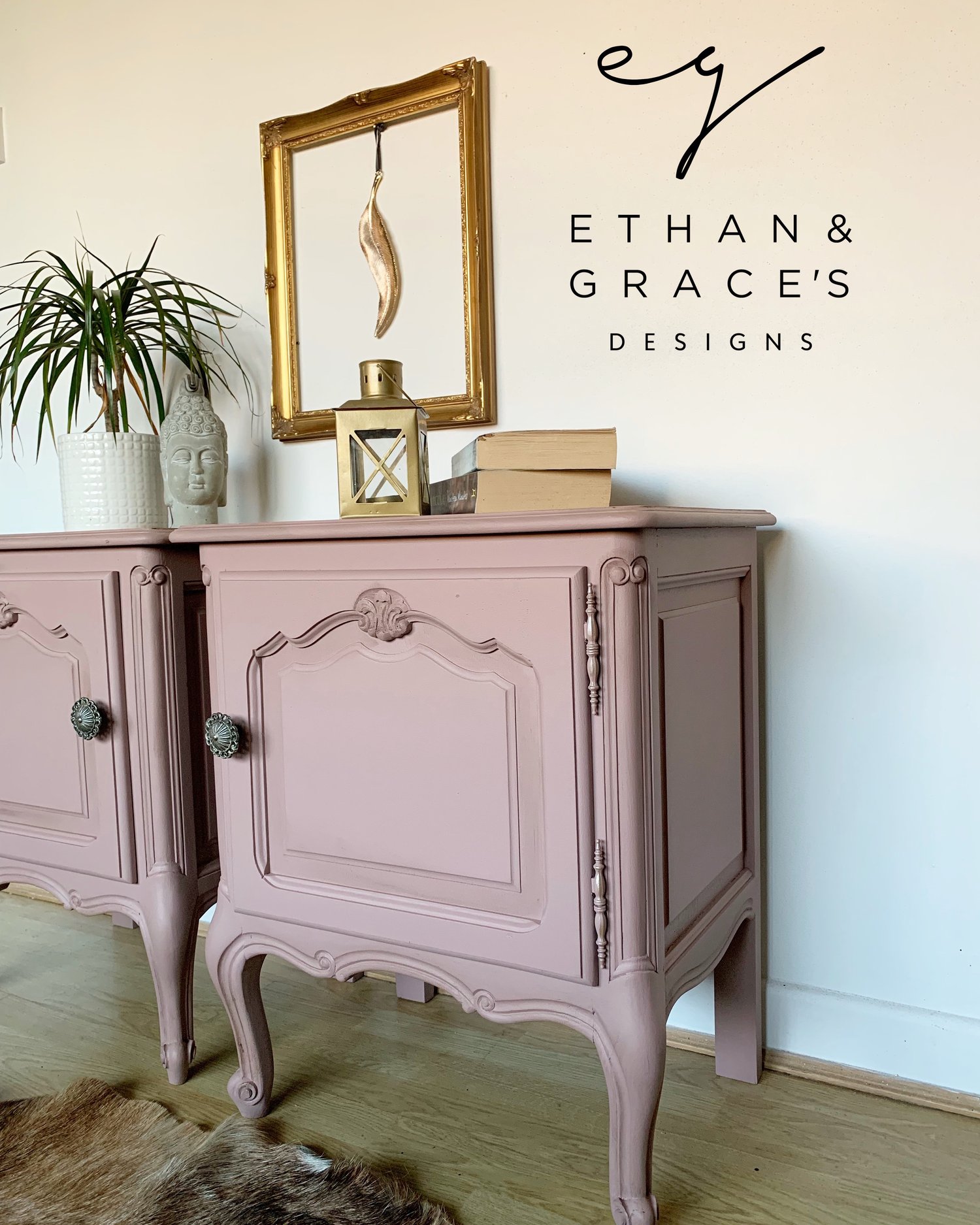 Image of A pair of beautiful French beautiful bedside tables