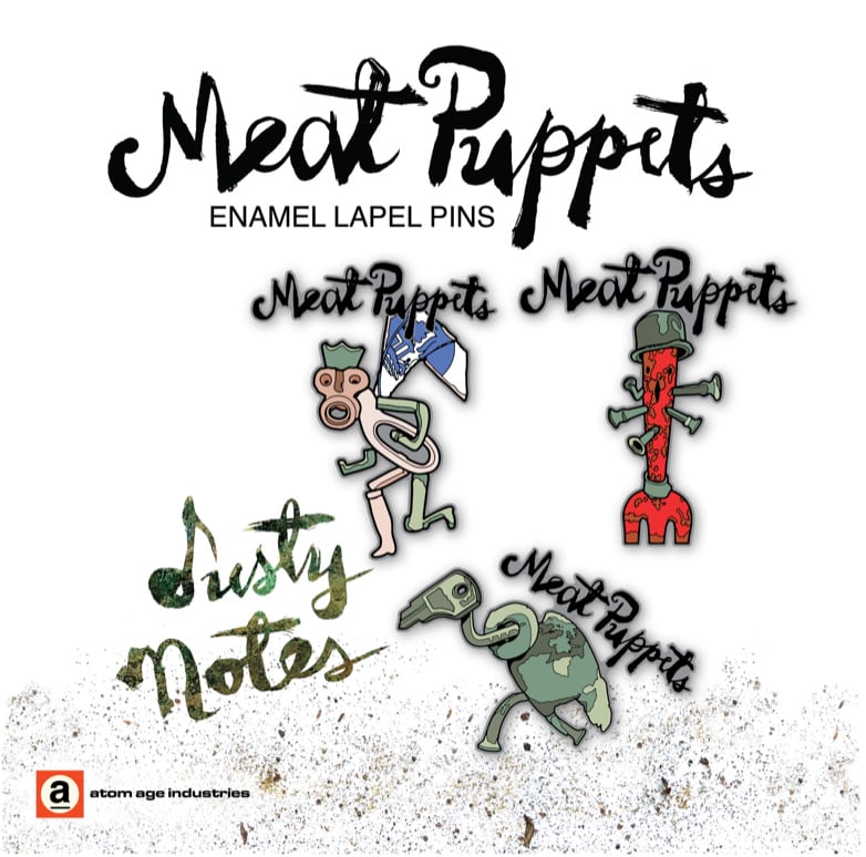 Image of MEAT PUPPETS DUSTY NOTES ENAMEL LAPEL PIN SET