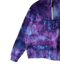 Image 3 of S Ladies Quarter-Zip Pullover in Purple Haze Ice Dye