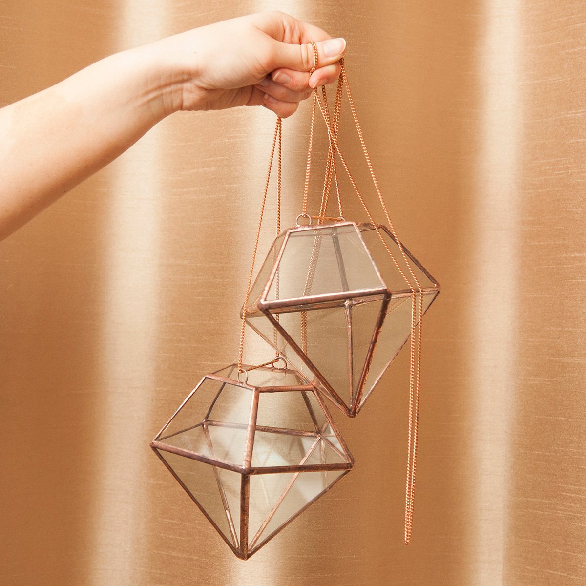 Image of Hanging Diamond Terrarium