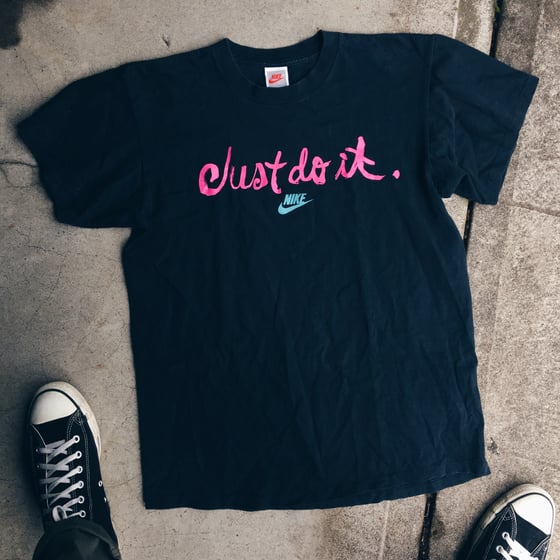 Image of Original Early 90’s Nike Cursive Script South Beach Tee.