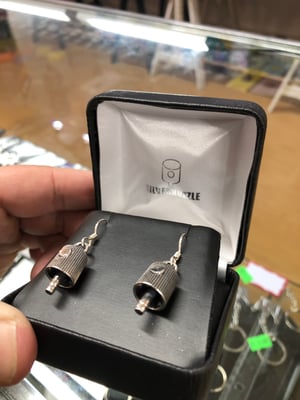 Silver Nozzle NY Fat Cap Earrings 