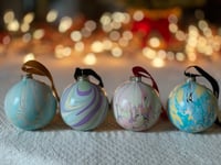 Image 1 of Marbled Ornaments - Snowflake