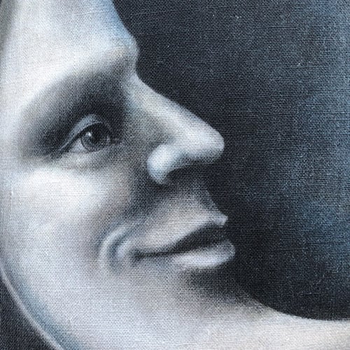 Image of Linen Man in the Moon Cushion