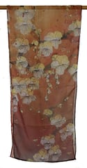 Lily Greenwood Narrow Scarf - Blossoms on Terracotta - HALF PRICE