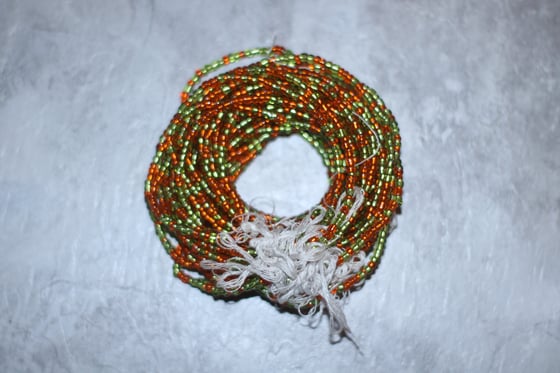 Image of Orange and Lime Tie Waistbead 