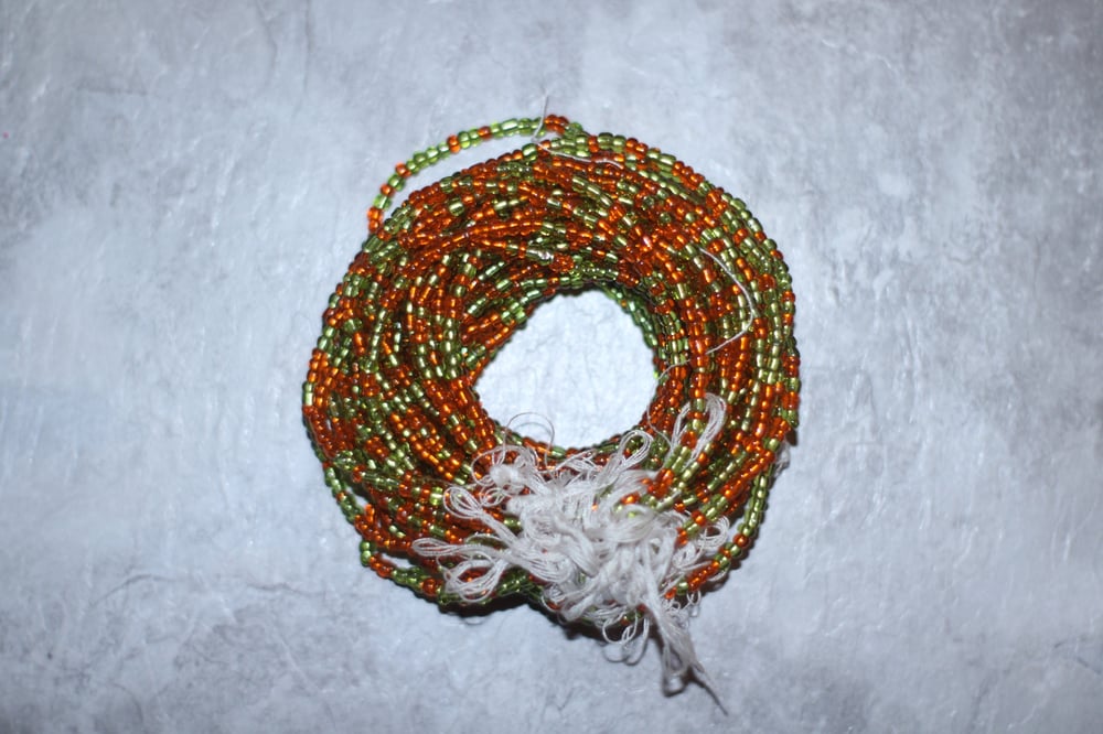 Image of Orange and Lime Tie Waistbead 