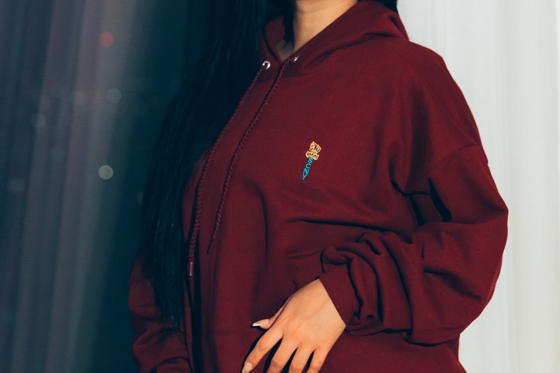 maroon and gold hoodie