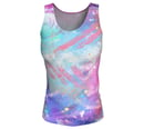 Image 1 of Pink and blue abstract workout tank top