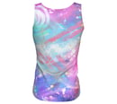 Image 3 of Pink and blue abstract workout tank top