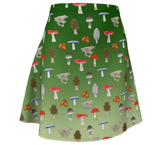 Image of Ombre forest mushroom skater skirt