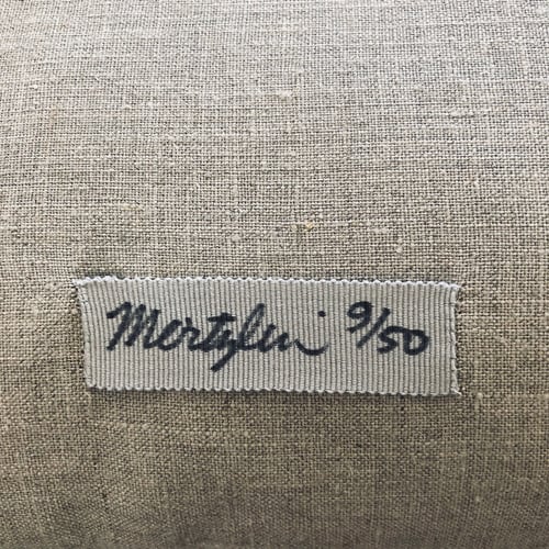 Image of Linen Black Rabbit Bolster Cushion