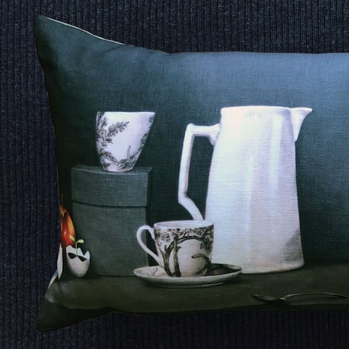 Image of Linen Black Rabbit Bolster Cushion