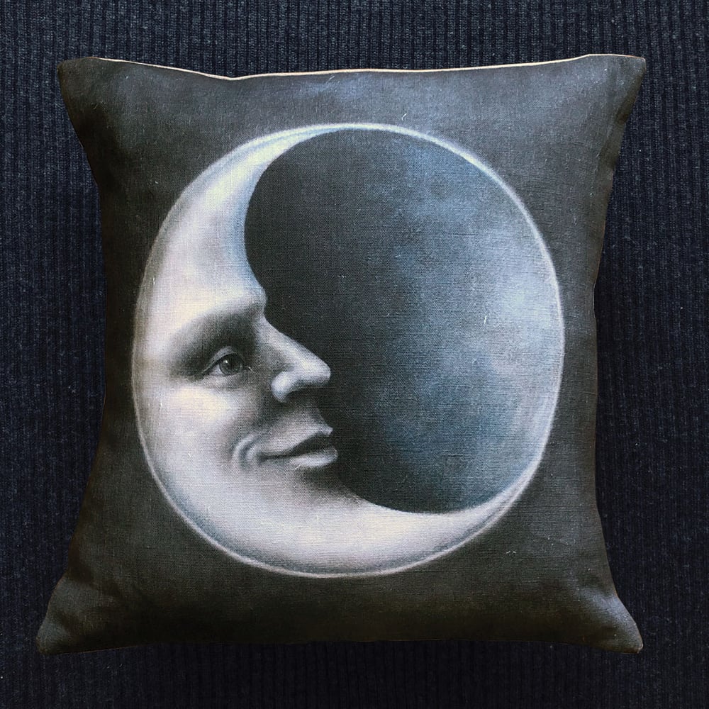 Image of Linen Man in the Moon Cushion