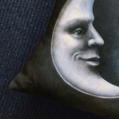 Image of Linen Man in the Moon Cushion