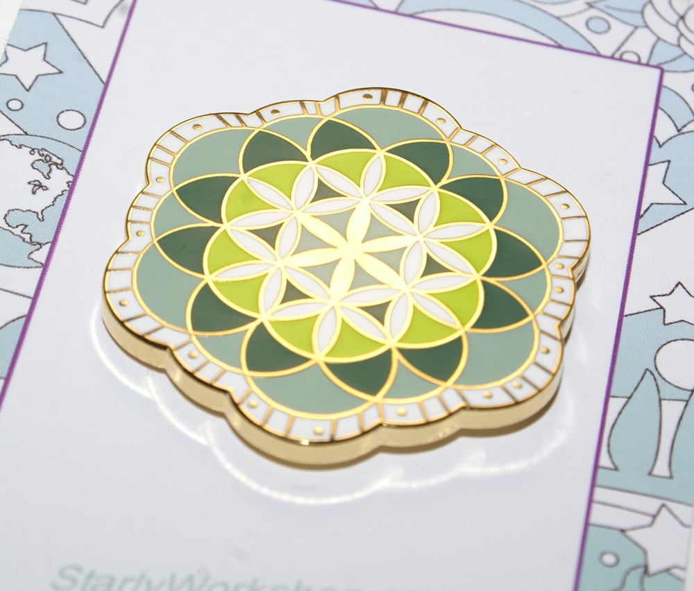 Image of Flower of Life - Hard Enamel Lapel Pin